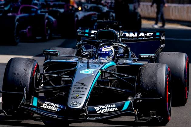 SHANGHAI Formula 1 driver George Russell of Mercedes AMG Petronas Formula One Team during the Formula 1 China Shanghai sprint race at the Shanghai International Circuit on March 14, 2025 in Shanghai, China Photo by DeFodi Images