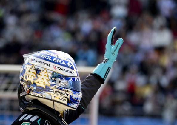 SHANGHAI - George Russell (Mercedes) after his victory in the sprint race at the Shanghai International Circuit ahead of the Chinese Grand Prix. SANDER KONING ANP xVIxANPxSportx xxANPxIVx 553273963 originalFilename: 553273963.jpg