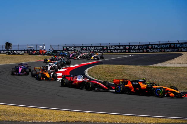CHINA-MOTORSPORTS F1-SHANGHAI McLaren™s Lando Norris, Ferrari™s Charles Leclerc, McLaren Oscar Pastri and other F1 car during sprint in action at Shanghai International Circuit during the F1 Chinese Grand Prix, Shanghai, China, March 14, 2026. NEXPHER Peter Li SHANGHAI