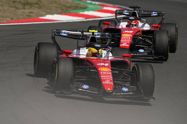 F1 Chinese Grand Prix 2026 - Sprint Race SHANGHAI, CHINA - MARCH 14: Lewis Hamilton of Scuderia Ferrari HP drives his SF-26 ahead of his teammate Charles Leclerc during the Sprint Race at the 2026 Chinese Grand Prix, at the Shanghai International Circuit, in Shanghai, China, on March 14, 2026. Shanghai China  Copyright: xArturxWidakx originalFilename:widak-f1chines260314_npWCk.jpg