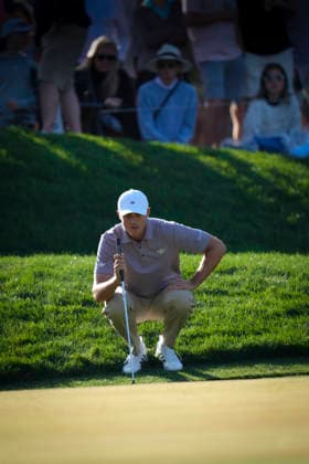 March 13, 2026, Ponte Vedra, Florida, USA: March 13, 2026, Ponte Vedra, Florida.Ludvig Aberg (Sweden) lines up a putt on the 14th green during the second round of The PLAYERS Championship at TPC Sawgrass. Ponte Vedra USA - ZUMAd212 20260313_zsp_d212_072 Copyright: xRichardxDolex