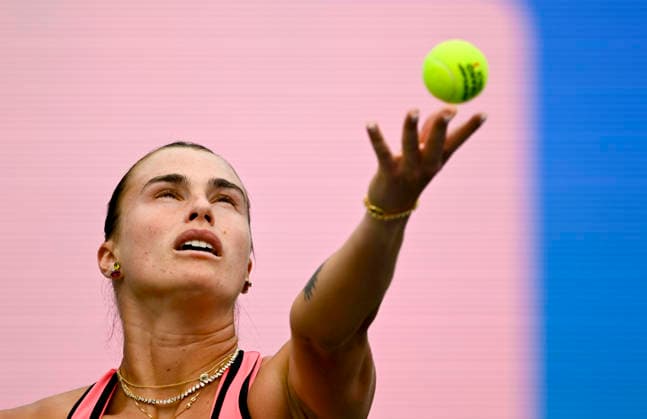 March 13, 2026 Aryna Sabalenka warms up before her semifinal match at the BNP Paribas Open held at the Indian Wells Tennis Garden in Indian Wells, California. California. Mandatory Photo Credit : CSM Indian Wells United States of America - ZUMAc04_ 20260313_zma_c04_214 Copyright: xCharlesxBausx