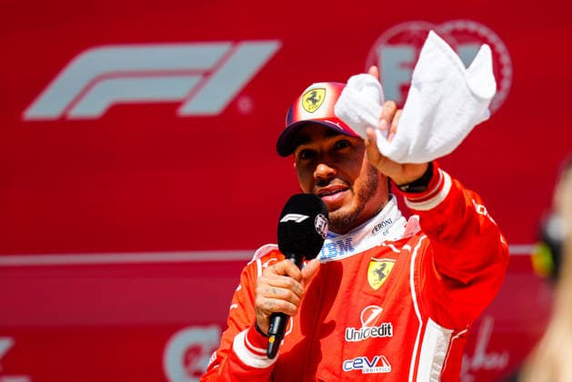 CHINA-MOTORSPORTS F1-SHANGHAI Lewis Hamilton speaking after participating the Sprint in the pits at Shanghai International Circuit during the F1 Chinese Grand Prix, Shanghai, China, March 14, 2026. NEXPHER Peter Li SHANGHAI