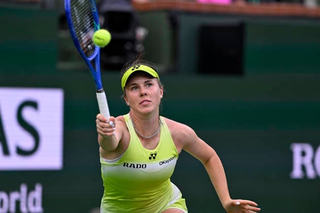 March 13, 2026 Linda Noskova (CZE) returns a shot against Aryna Sabalenka during their semifinal match at the BNP Paribas Open held at the Indian Wells Tennis Garden in Indian Wells, California. California. Mandatory Photo Credit : CSM Indian Wells United States of America - ZUMAc04_ 20260313_zma_c04_247 Copyright: xCharlesxBausx