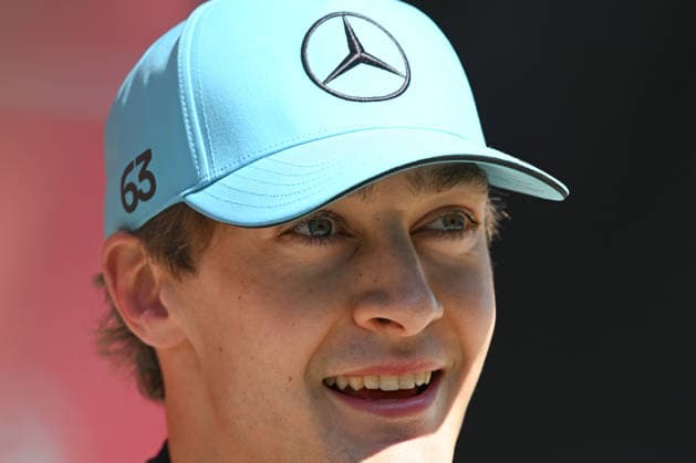 F1 Chinese Grand Prix 2026 - Sprint Race SHANGHAI, CHINA - MARCH 14: George Russell of Mercedes-AMG Petronas Formula One Team speaks to the media after he wins the Sprint Race at the 2026 Chinese Grand Prix, at the Shanghai International Circuit, in Shanghai, China, on March 14, 2026. Shanghai China  Copyright: xArturxWidakx originalFilename:widak-f1chines260314_npj5N.jpg