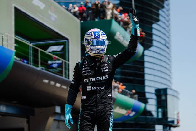 Shanghai Formula 1 Chinese Grand Prix - George Russell Wins the Sprint Race GEORGE RUSSELL (GBR) of Mercedes-AMG PETRONAS Formula One Team 63 SPRINT PARC FERME on Saturday during the 2026 Formula 1 Heineken Chinese Grand Prix at the Shanghai Audi International Circuit on March 14, 2026. Photo by Tan Jun Da ABACAPRESS.COM Shanghai China  Copyright: xJunxDaxTan ABACAx