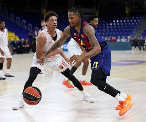 March 13, 2026, Sabadell, Barcelona, Spain: Barcelona Spain 13.03.2026 Will Clyburn ( FC Barcelona, Barca and Kesseler Edwards (Hapoel Ibi Tel Aviv) battle for the ball during the Basketball Euroleague match between FC Barcelona and Hapoel Ibi Tel Aviv at Palau Blaugrana on13 March 2026 in Barcelona. Basketball Euroleague: FC Barcelona 75-80 Hapoel Ibi Tel Aviv  - ZUMAu50_ 20260313_zsp_u50_070 Copyright: xXavixUrgelesx