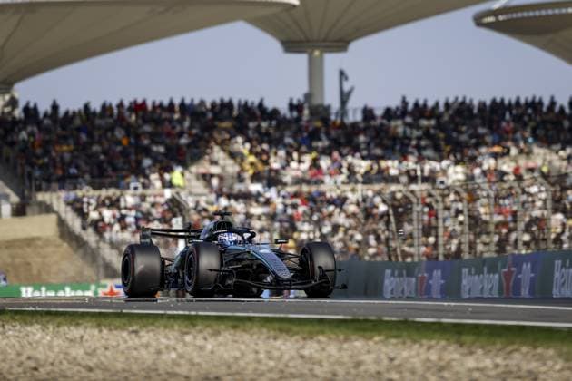 SHANGHAI - George Russell (Mercedes-AMG PETRONAS Formula One Team) in action during qualifying at the Shanghai International Circuit ahead of the Chinese Grand Prix. SANDER KONING ANP xVIxANPxSportx xxANPxIVx 553280277 originalFilename: 553280277.jpg