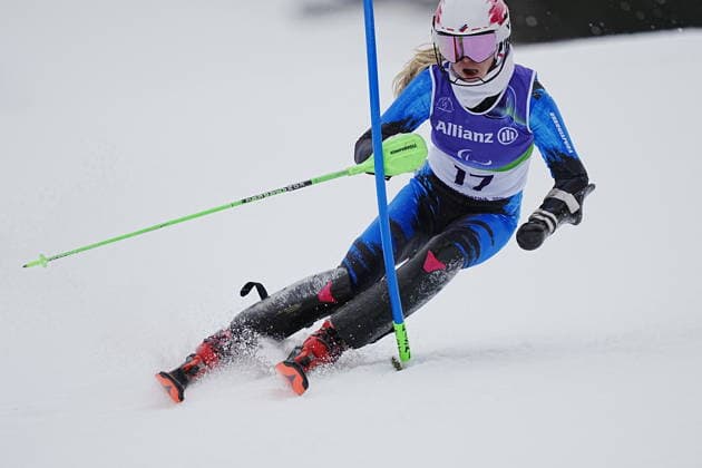 CORTINA, ITALIEN 20260314 Varvara Vorontjichina, Ryssland, under första aket av lördagens slalom (damer staende) i Paralympics i Tofane Alpine Skiiing Center, Cortina. *** Bilden ingar i SPORTPAKET. För övriga BETALBILD *** CORTINA ITALIEN x9200x *** CORTINA, ITALY 20260314 Varvara Vorontjichina, Russia, during the first run of Saturdays womens slalom at the Paralympics in Tofane Alpine Skiing Center, Cortina Picture in SPORT PACKAGE For others PAY PICTURE CORTINA ITALY x9200x  Copyright: xBjörnxLarssonxRosvall TTx PARALYMPICS 2026 SLALOM DAMER