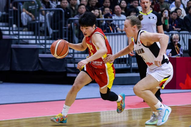 WUHAN, CHINA - MARCH 12: Wang Jiaqi 3 of China drives the ball during the group A match between China and Belgium at FIBA Women s World Cup Qualifying Tournaments on March 12, 2026 in Wuhan, Hubei Province of China.  Copyright: xVCGx 111627619817