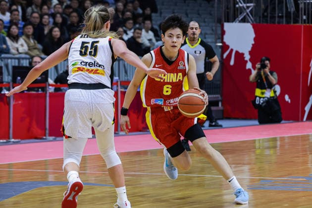 WUHAN, CHINA - MARCH 12:Yang Shuyu 6 of China drives the ball during the group A match between China and Belgium at FIBA Women s World Cup Qualifying Tournaments on March 12, 2026 in Wuhan, Hubei Province of China.  Copyright: xVCGx 111627619818