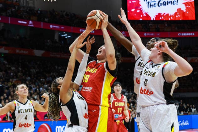 WUHAN, CHINA - MARCH 12: Zhang Ziyu 19 of China makes a shot during the group A match between China and Belgium at FIBA Women s World Cup Qualifying Tournaments on March 12, 2026 in Wuhan, Hubei Province of China.  Copyright: xVCGx 111627616448