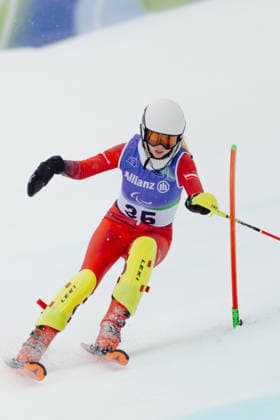 PARALYMPICS - Winter Paralympics Milano Cortina 2026 CORTINA D AMPEZZO,ITALY,14.MAR.26 - PARALYMPICS, ALPINE SKIING - Paralympic Winter games, Winterspiele,Spiele, Summer games Milano Cortina 2026, slalom, women. Image shows Laura Streng (AUT).  GEPAxpictures xMatthiasxTrinkl