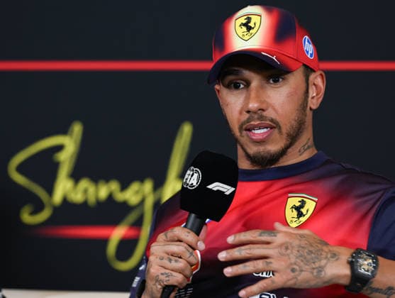 F1 Chinese Grand Prix 2026 - Qualifying Session SHANGHAI, CHINA - MARCH 14: Lewis Hamilton of Scuderia Ferrari HP speaks to the media during the post-qualifying press conference, PK, Pressekonferenz at the 2026 Chinese Grand Prix, at the Shanghai International Circuit, in Shanghai, China, on March 14, 2026. Shanghai China  Copyright: xArturxWidakx originalFilename:widak-f1chines260314_np0vr.jpg