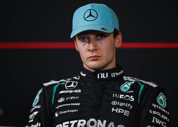 F1 Chinese Grand Prix 2026 - Qualifying Session SHANGHAI, CHINA - MARCH 14: George Russell of Mercedes-AMG Petronas Formula One Team is seen during the post-qualifying press conference, PK, Pressekonferenz at the 2026 Chinese Grand Prix, at the Shanghai International Circuit, in Shanghai, China, on March 14, 2026. Shanghai China  Copyright: xArturxWidakx originalFilename:widak-f1chines260314_npOuj.jpg