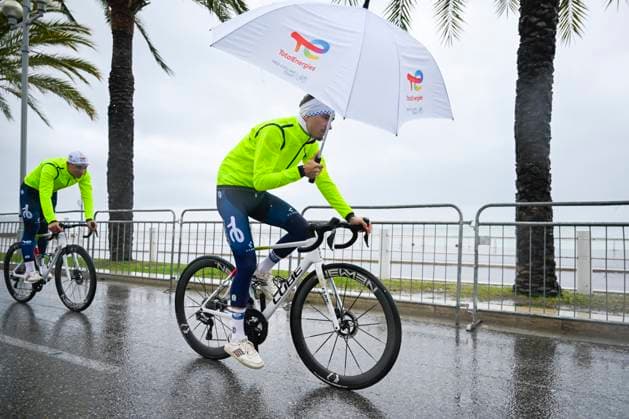 Paris Nice 2026 Stage 7 AURON, FRANCE - MARCH 14 : Rider of Team Totalenergies during stage 7 of the 84th edition of Paris - Nice an UCI World Tour 2.UWT cycling road race stage for Men Elite of 138.7 km with start in Nice and finish in Auron on March 14, 2026 in Auron, France, 14 03 2026 ( Motordriver Guy De Vuyst - Auron France  Copyright: xNicoxVereeckenx