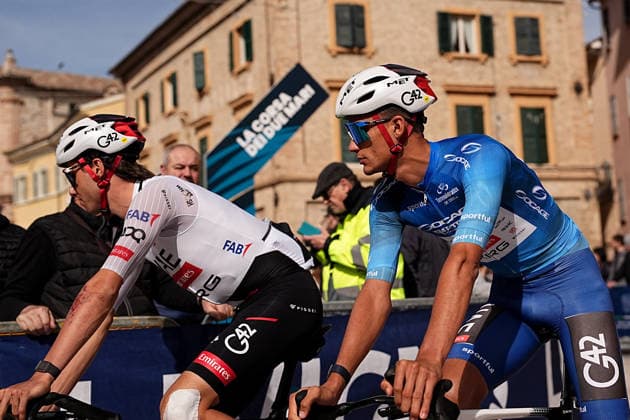 Del Toro Romero Isaac Of Uae Team Emirates Xrg during the 188-kilometer Stage 6 of the Tirreno-Adriatico cycling race from San Severino Marche to Camerino - Italy - Saturday, March 14, 2026. - cycling.  Copyright: xMarcoxAlpozzi LaPressex