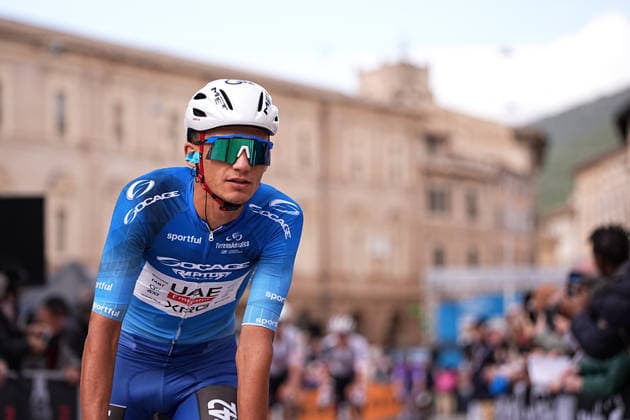 Del Toro Romero Isaac Of Uae Team Emirates Xrg during the 188-kilometer Stage 6 of the Tirreno-Adriatico cycling race from San Severino Marche to Camerino - Italy - Saturday, March 14, 2026. - cycling.  Copyright: xMarcoxAlpozzi LaPressex