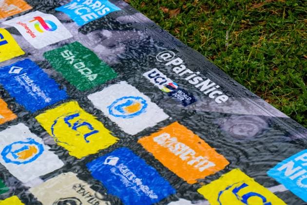 Picture shows the extreme rain conditions pictured before the start of the seventh stage of the 84th edition of the Paris-Nice cycling race, from Nice to Isola (120,4 km), on Saturday 14 March 2026. DAVIDxPINTENS  x167433664x
