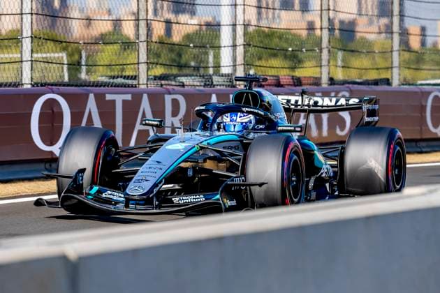 SHANGHAI Formula 1 driver George Russell of Mercedes AMG Petronas Formula One Team during the Formula 1 China Shanghai qualifying at the Shanghai International Circuit on March 14, 2025 in Shanghai, China Photo by DeFodi Images
