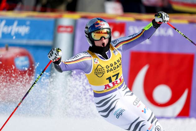 ALPINE SKIING - FIS WC Are ARE,SWEDEN,14.MAR.26 - ALPINE SKIING - FIS World Cup, giant slalom, ladies. Image shows the rejoicing of Emma Aicher (GER).  GEPAxpictures xHaraldxSteiner