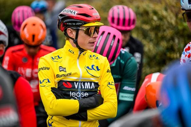Danish Jonas Vingegaard of Team Visma-Lease a Bike pictured before the start of the seventh stage of the 84th edition of the Paris-Nice cycling race, from Nice to Isola (120,4 km), on Saturday 14 March 2026. DAVIDxPINTENS  x167438416x