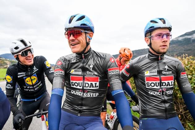 Belgian Jasper Stuyven of Soudal Quick-Step pictured before the start of the seventh stage of the 84th edition of the Paris-Nice cycling race, from Nice to Isola (120,4 km), on Saturday 14 March 2026. DAVIDxPINTENS  x167438509x