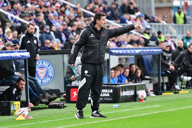 14 03 2026, Football, Men, 2 BL Bundesliga , Season 2025 2026, Holstein Kiel 1 FC Nürnberg, 26 Matchday Coach Miroslav Klose Nürnberg Kiel, Holstein Stadion Holstein Stadion Schleswig Holstein Germany