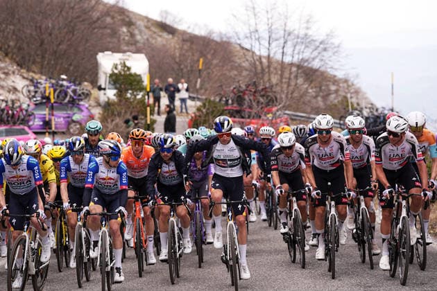 Pellizzari Giulio Of Red Bull - Bora - Hansgrohe during the 188-kilometer Stage 6 of the Tirreno-Adriatico cycling race from San Severino Marche to Camerino - Italy - Saturday, March 14, 2026. - cycling.  Copyright: xMarcoxAlpozzi LaPressex
