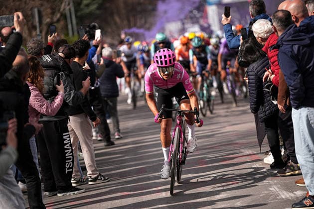 Carapaz Richard Of Ef Education - Easypost during the 188-kilometer Stage 6 of the Tirreno-Adriatico cycling race from San Severino Marche to Camerino - Italy - Saturday, March 14, 2026. - cycling.  Copyright: xMarcoxAlpozzi LaPressex