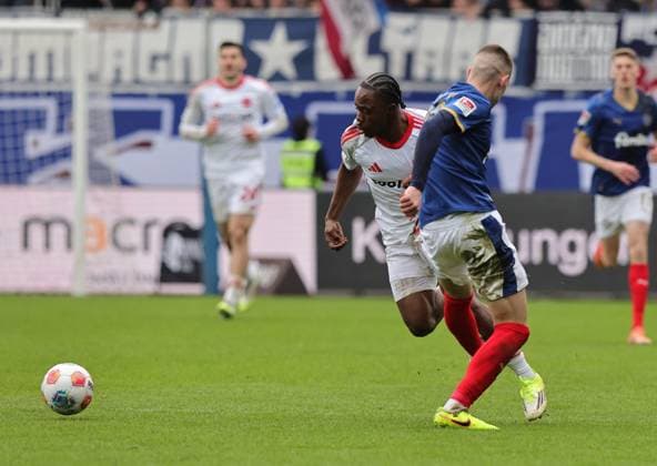 14 03 2026 Soccer Season 2025 2026 2 Soccer Bundesliga 26 Matchday Holstein Kiel KSV Kieler Sportvereinigung Holstein von 1900 Störche 1 FC Nürnberg FCN Club Sportfoto Zink DaMa xdaxmax DFL regulations prohibit any use of photographs as image sequences and or quasi video only for editorial use Mohamed Ali Zoma 23, 1 FC Nürnberg FCN David Zec 26, Holstein Kiel