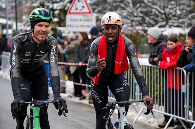 Eritrean Biniam Girmay of NSN Cycling Team pictured after the seventh stage of 84th edition of the Paris-Nice cycling race, from Nice to Isola (120,4 km), on Saturday 14 March 2026. DAVIDxPINTENS  x167447748x