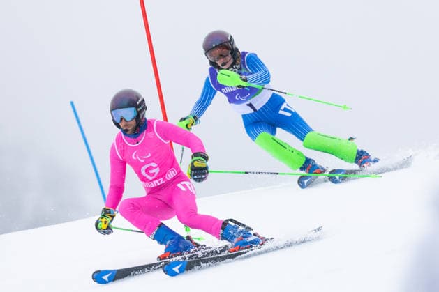 Para Alpine Skiing - Milano Cortina 2026 Winter Paralympic Games: Day 8 Chiara Mazzel (ITA) and guide Fabrizio Casal participate in the Women s Para Alpine Skiing Slalom on day eight of the Milano Cortina 2026 Winter Paralympic Games at Tofane Alpine Skiing Centre in Cortina d Ampezzo, Italy, on March 14, 2026. Cortina d Ampezzo Italy  Copyright: xMauroxUjettox originalFilename:ujetto-paraalpi260314_npYZF.jpg