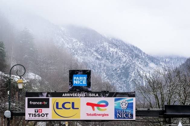 The new finish area is seen at the seventh stage of 84th edition of the Paris-Nice cycling race, from Nice to Isola (120,4 km), on Saturday 14 March 2026. DAVIDxPINTENS  x167448792x