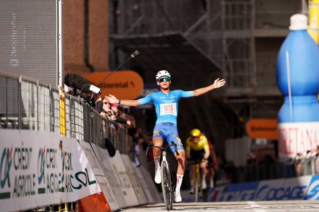 Del Toro Romero Isaac Of Uae Team Emirates Xrg winner the the 188-kilometer Stage 6 of the Tirreno-Adriatico cycling race from San Severino Marche to Camerino - Italy - Saturday, March 14, 2026. - cycling.  Copyright: xMassimoxPaolone LaPressex