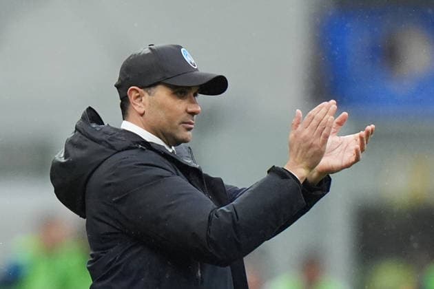 Atalanta™s head coach Raffaele Palladino c during the Serie A soccer match between Inter and Atalanta at the San Siro Stadium in Milan , north Italy - Saturday , March 14 , 2026. - Soccer .  Copyright: xSpada LaPressex