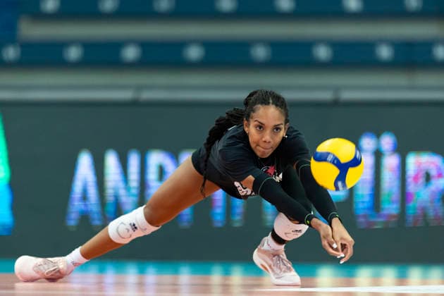 1 Volleyball Bundesliga Women USC Münster vs Schwarz Weiss Erfurt Münster 14 03 2026 Warm-up Alianza Darley 14 Schwarz Weiss Erfurt 1 Volleyball Bundesliga Women USC Münster vs Schwarz Weiss Erfurt Sporthalle Berg Fidel 14 03 2026 Copyright: xBEAUTIFULxSPORTS Duehringx
