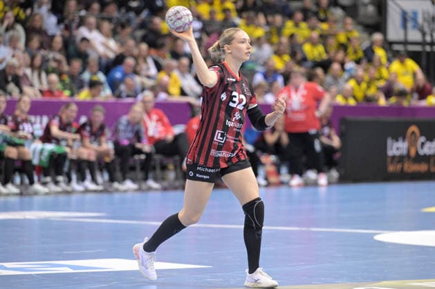 Neele Mara Orth HSG Bensheim Auerbach, 32 Thueringer HC vs HSG Bensheim Auerbach, Handball, Women, DHB Pokal Haushahn Final 4, Semifinal, Season 2025 2026, 14 03 2026 Thueringer HC vs HSG Bensheim Auerbach, Handball, Women, DHB Pokal Haushahn Final 4, Semifinal, Season 2025 2026, 14 03 2026 Stuttgart Copyright: xEibner-Pressefoto TobiasxBaurx EP_TBR
