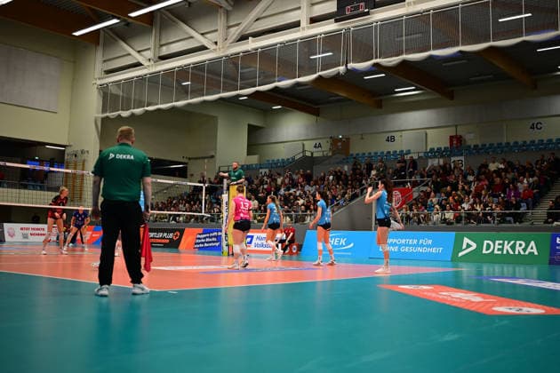 Volleyball I Women I Season 2025 2026 I Bundesliga I Main Round I ETV Hamburger Volksbank Volleys VC Wiesbaden I 14 03 2026 Well-filled CU Arena Hamburg CU Arena Hamburg Germany Copyright: xLobeca FelixxSchlikisx