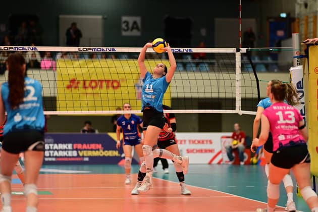 Volleyball I Women I Season 2025 2026 I Bundesliga I Main Round I ETV Hamburger Volksbank Volleys VC Wiesbaden I 14 03 2026 Sanne Konijnenberg 11, VC Wiesbaden Hamburg CU Arena Hamburg Germany Copyright: xLobeca FelixxSchlikisx