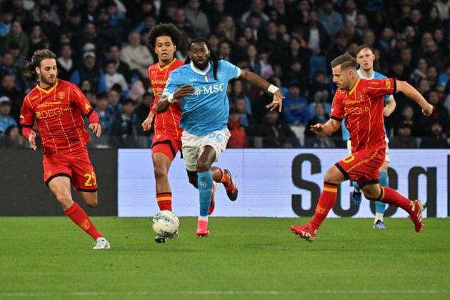Foto IPP Felice De Martino Napoli 14 03 2026 Calcio Campionato serie A 2025-2026 Napoli - Lecce Nella foto: Frank Zambo Anguissa Italy Photo Press World Copyright Napoli italy Italia ITALY  Copyright: xR4924_italyphotopressx