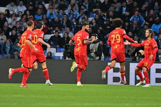 Foto IPP Felice De Martino Napoli 14 03 2026 Calcio Campionato serie A 2025-2026 Napoli - Lecce Nella foto: Esultanza dopo il gol di Jamil Siebert Italy Photo Press World Copyright Napoli italy Italia ITALY  Copyright: xR4924_italyphotopressx
