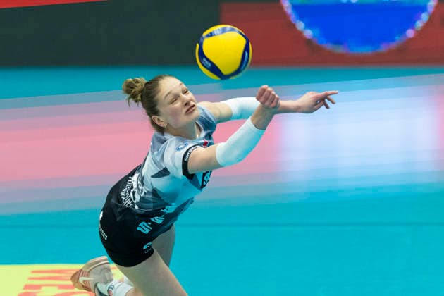 1 Volleyball Bundesliga Women USC Münster vs Schwarz Weiss Erfurt Münster 14 03 2026 Lotte Goertz 4 Schwarz Weiss Erfurt 1 Volleyball Bundesliga Women USC Münster vs Schwarz Weiss Erfurt Sporthalle Berg Fidel 14 03 2026 Copyright: xBEAUTIFULxSPORTS Duehringx