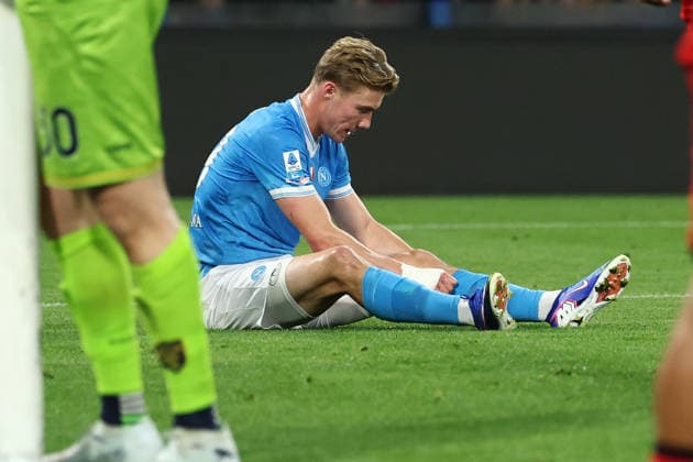 Rasmus Hojlund of SSC Napoli dejected during the Serie A 2025 2026 football match between SSC Napoli and US Lecce at Diego Armando Maradona stadium in Naples (Italy), March 14th, 2026. CesarexPurini