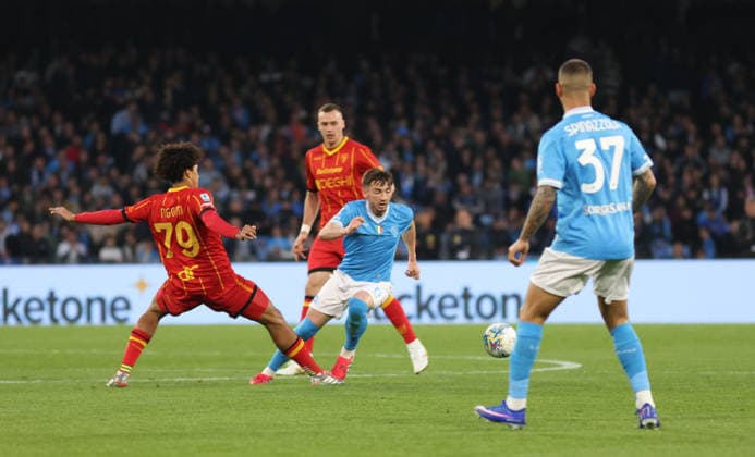 Serie A football match - 2025 26 Napoli vs. Lecce Oumar Ngom of US Lecce During the 2025 26 Italian Serie A football match between SSC Napoli and Lecce on March 14, 2026, at the Diego Armando Maradona Stadium in Naples. Pictured: NAPOLI stadio Diego Armando Maradona CAMPANIA ITALIA Copyright: xFABIOxSASSOxFabioxSassox Napoli Lecce2026_03_14Fabio Sasso5216