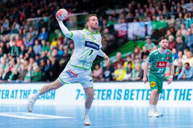 Seven-meter, Dominik Mappes HSG Wetzlar, 07 GER, GWD Minden vs HSG Wetzlar, Handball, 1 Bundesliga, 25 Matchday, Season 2025 2026, 14 03 2026 GER, GWD Minden vs HSG Wetzlar, Handball, 1 Bundesliga, 25 Matchday, Season 2025 2026, 14 03 2026 Minden Copyright: xEibner-Pressefoto JanxRollingerx EP_JSK
