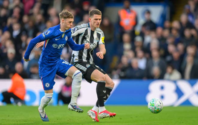 Chelsea v Newcastle United Premier League Cole Palmer of Chelsea in action against Newcastle United during the Premier League match at Stamford Bridge, London 14 03 2026 UK Newspapers OUT Copyright: xGraemexWilcocksonx FIL-23131-0051