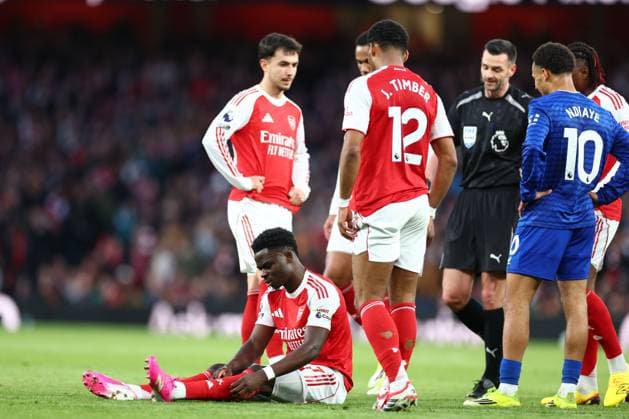 Bukayo Saka of Arsenal Arsenal v Everton, Premier League, Football, Emirates Stadium, London, UK - 14 Mar 2026London Emirates Stadium United Kingdom EDITORIAL USE ONLY No use with unauthorised audio, video, data, fixture lists, club league logos or live services. Online in-match use limited to 120 images, no video emulation. No use in betting, games or single club league player publications. Copyright: xSimonxDael Shutterstockx 16757237aj
