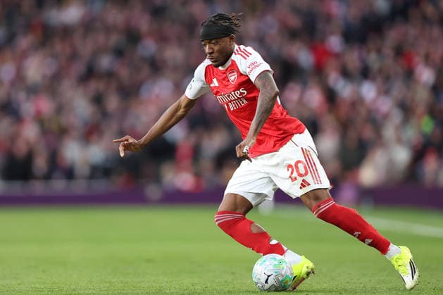 14th March 2026; Emirates Stadium, London, England; Premier League Football, Arsenal versus Everton; Noni Madueke of Arsenal on the ball  KatiexChan Content restricted for UK based newspaper