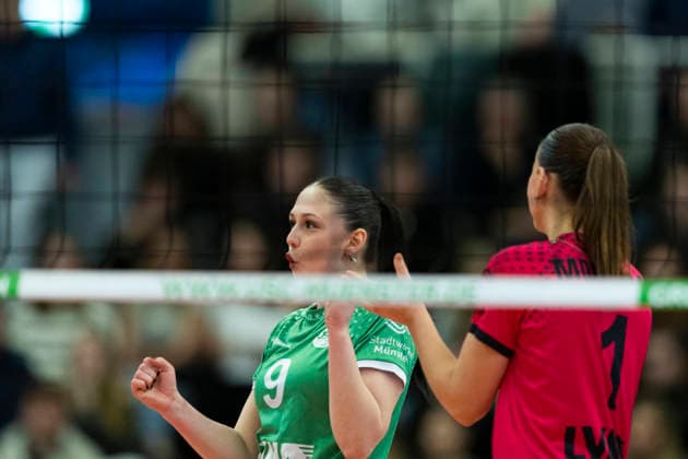 1 Volleyball Bundesliga Women USC Münster vs Schwarz Weiss Erfurt Münster 14 03 2026 Emilia Jordan 9 USC Münster 1 Volleyball Bundesliga Women USC Münster vs Schwarz Weiss Erfurt Sporthalle Berg Fidel 14 03 2026 Copyright: xBEAUTIFULxSPORTS Duehringx